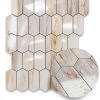 Vamos Tile Wood Grain Hexagon Peel‑Stick Backsplash 12x12in 10 Sheet-4