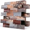 DEWOO 20-Sheet Peel and Stick Rustic Backsplash Wall Tile Self Adhesive for Kitchen Farmhouse Faux Wood Look (13.5" x 11.4")-0