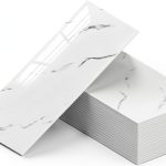 WADILE 23.6"x11.8" Waterproof Marble Peel and Stick Wall Panels Marble Tile PVC Backsplash Tiles for Kitchen, Bathroom, Living Room, Bedroom 20 Pack White-0