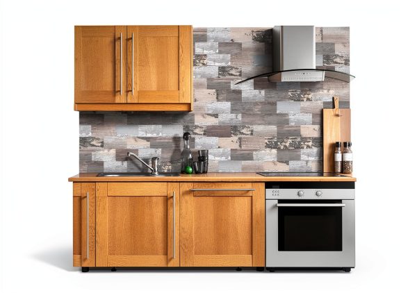 DEWOO 20-Sheet Peel and Stick Rustic Backsplash Wall Tile Self Adhesive for Kitchen Farmhouse Faux Wood Look (13.5" x 11.4")-1