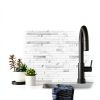 AULIGET 40 Sheets Faux Stone Peel and Stick Backsplash, White Marble Look PVC Wall Tiles Stick on Backsplash for Kitchen-5