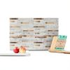KASARO Peel and Stick Marble Tiles, Self-Adhesive Aluminum Wall Tile Stick on Bathroom, Fireplace, RV, Marble Beige with Vintage Golden Embellished Stripes, 10-Sheet-4