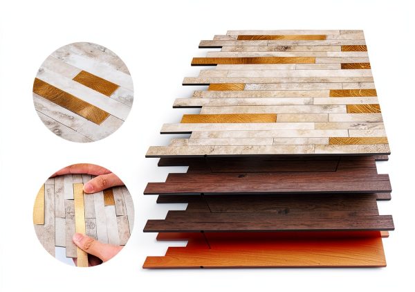 KASARO Peel and Stick Marble Tiles, Self-Adhesive Aluminum Wall Tile Stick on Bathroom, Fireplace, RV, Marble Beige with Vintage Golden Embellished Stripes, 10-Sheet-5